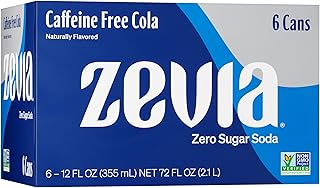 Zevia Zero Calorie Soda, Caffeine Free Cola, 12 fl oz Cans (Pack of 6)
