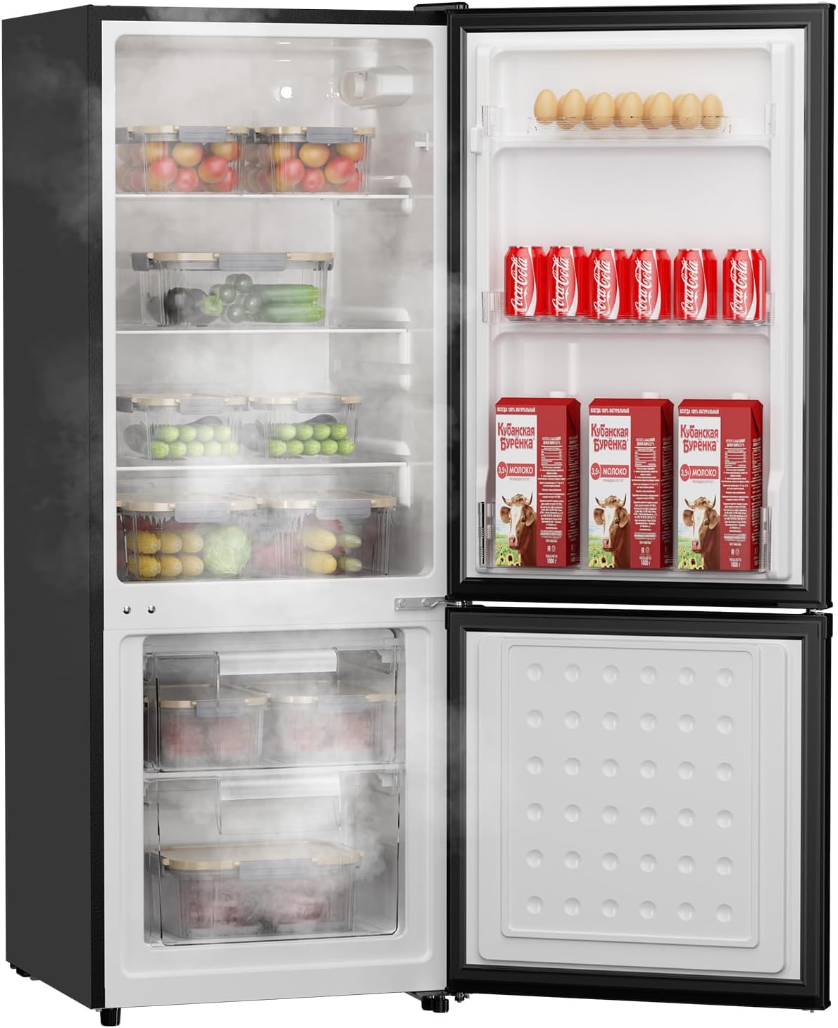 Upstreman 7.1 Cu.Ft Refrigerator with Bottom Freezer, Double Door Fridge, Large Capacity, Energy-efficient, Adjustable Thermostat, Large Refrigerator for Apartment, Office, Dorm, Kitchen (BM71)