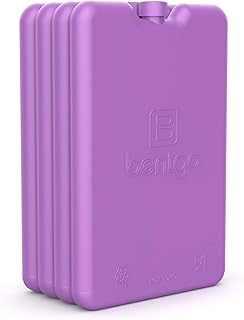 Bentgo Ice Lunch Chillers - Ultra-Thin Ice Packs Perfect for Everyday Use in Lunch Bags, Lunch Boxes and Coolers - 4 Pack (Purple)