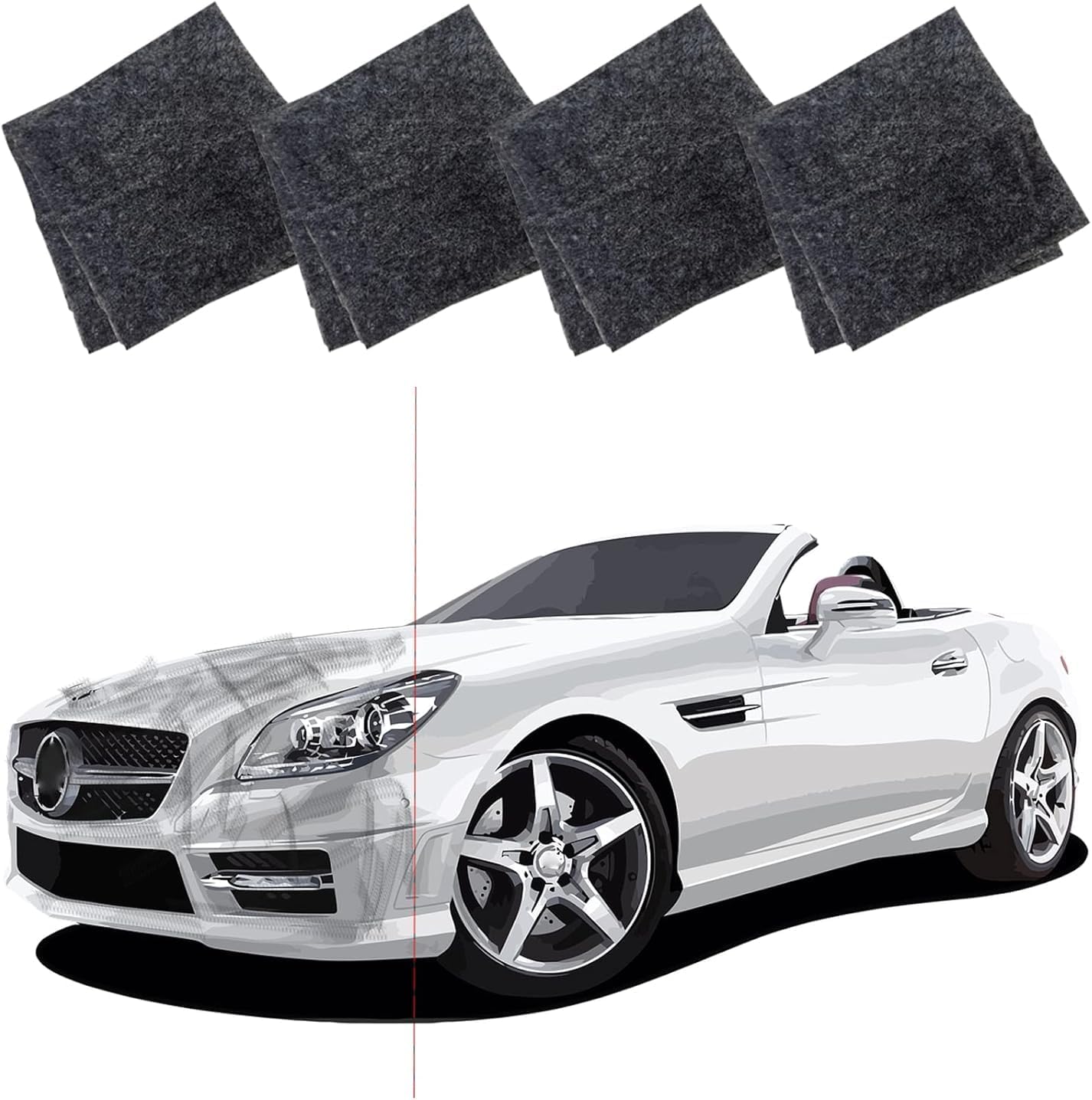 Nano Sparkle Cloths Car Scratch Remover, GUEN-CB-US-4PSHY1225 HY Type Car for All 2024 New for Red Color Car 2025