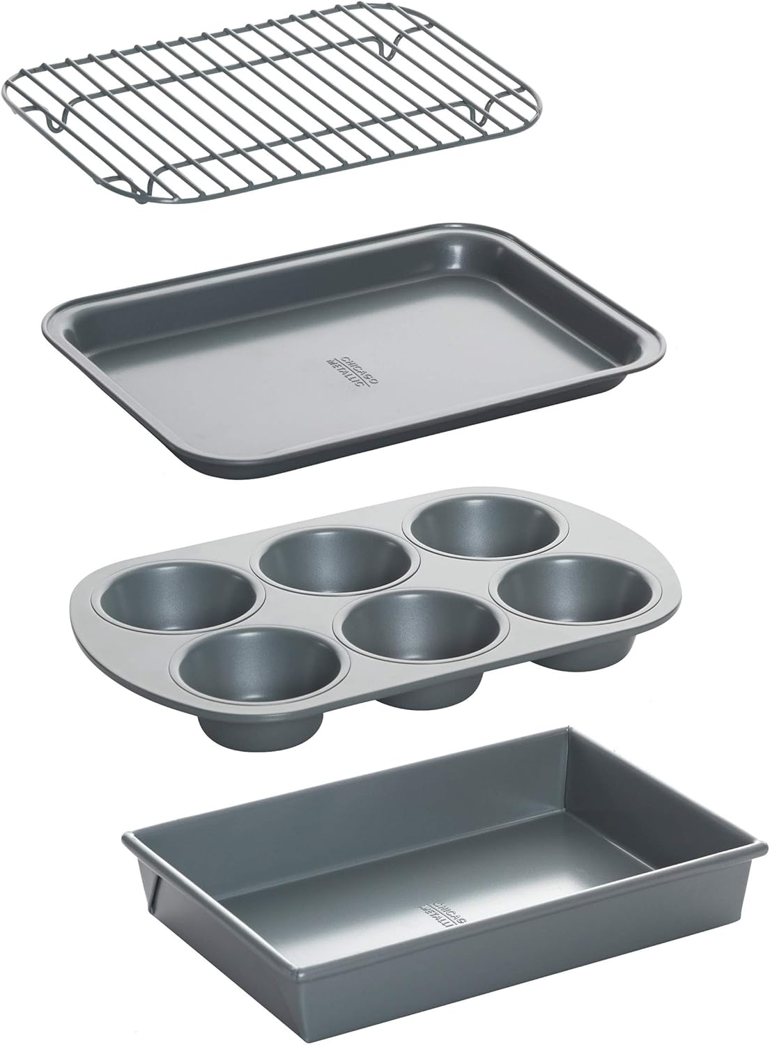 Chicago Metallic Professional 4-Piece Non-Stick Toaster Oven Set