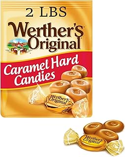 Werther Hard Caramel Candies - 2lbs of Caramels - Smiling Sweets - Delicious Classic Taste that Everyone Enjoys - Stock up with 2lbs of Candy - Perfect for Sharing