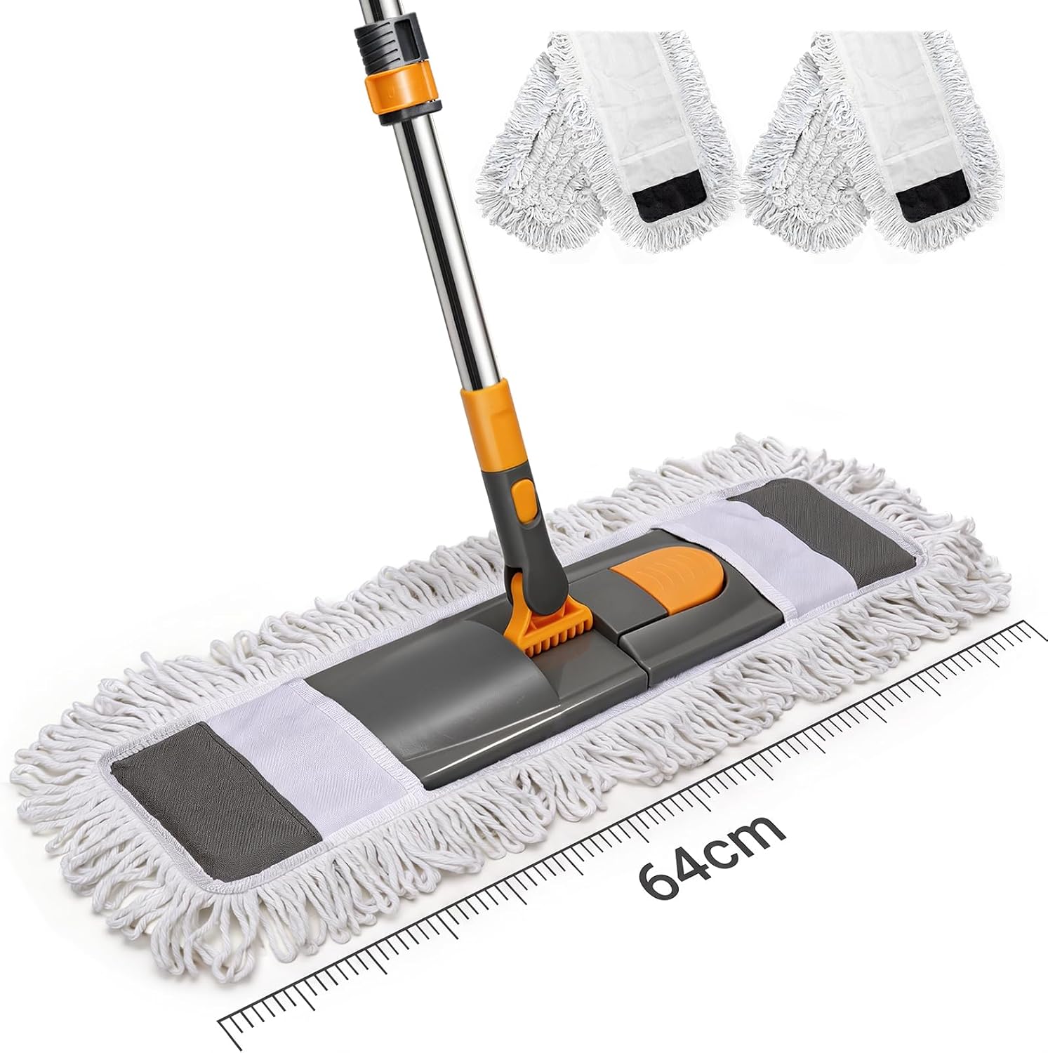 Masthome Industrial Mop, 64cm Large Flat Mop for Commercial Home Cleaning