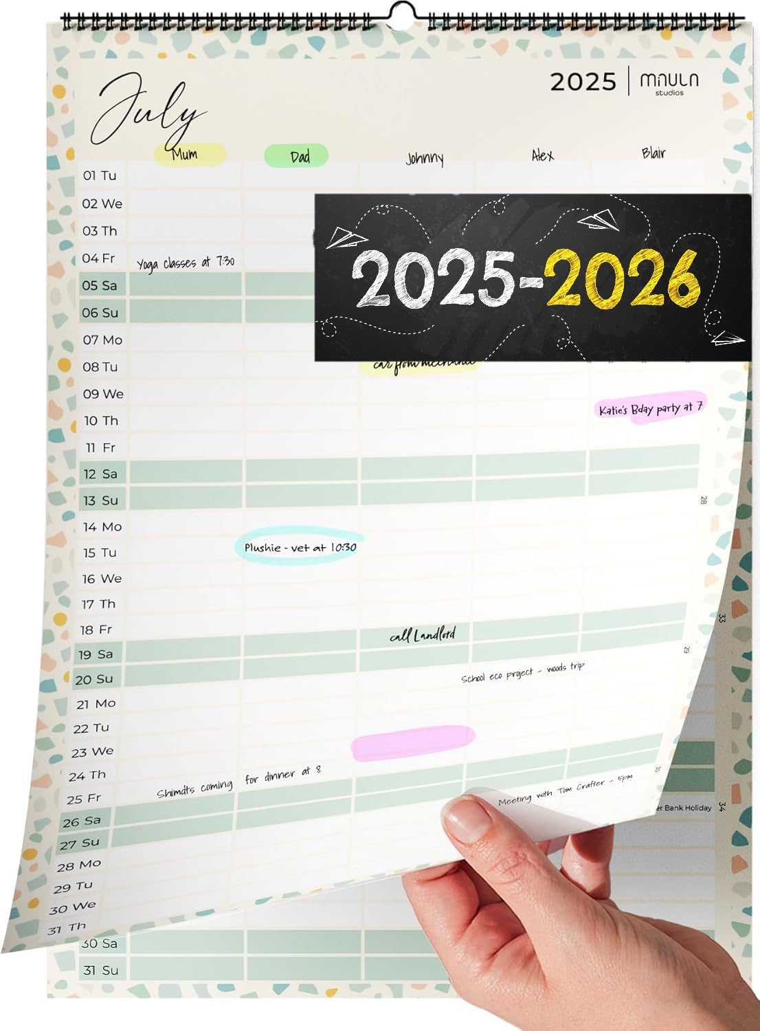2025 2026 Wall Calendar A4 – Academic Year Monthly Wall Planner July 2025-December 2026 – Ideal for Home, Office, School & Family – Month-to-View Calendar for Holidays, Work Organisation & Scheduling