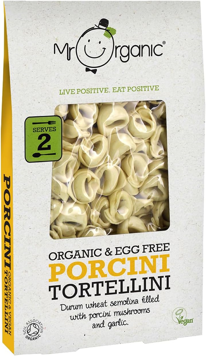 Mr Organic - Mr Organic Porcini Mushroom Tortellini 250g - Non GMO & Preservative Free - Vegan - for Healthy Home Cooking - Pack of 1