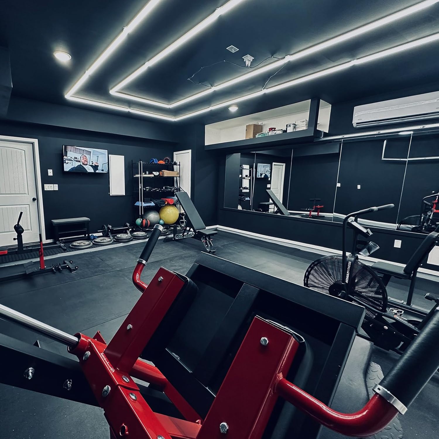 LED Garage Lights Fixture: High Brightness 39000LM LED Garage Lighting Ceiling LED Light, Updated 44.8 inch Large Size Rectangle Light for Garage Shop Workshop Gym Car Detailing