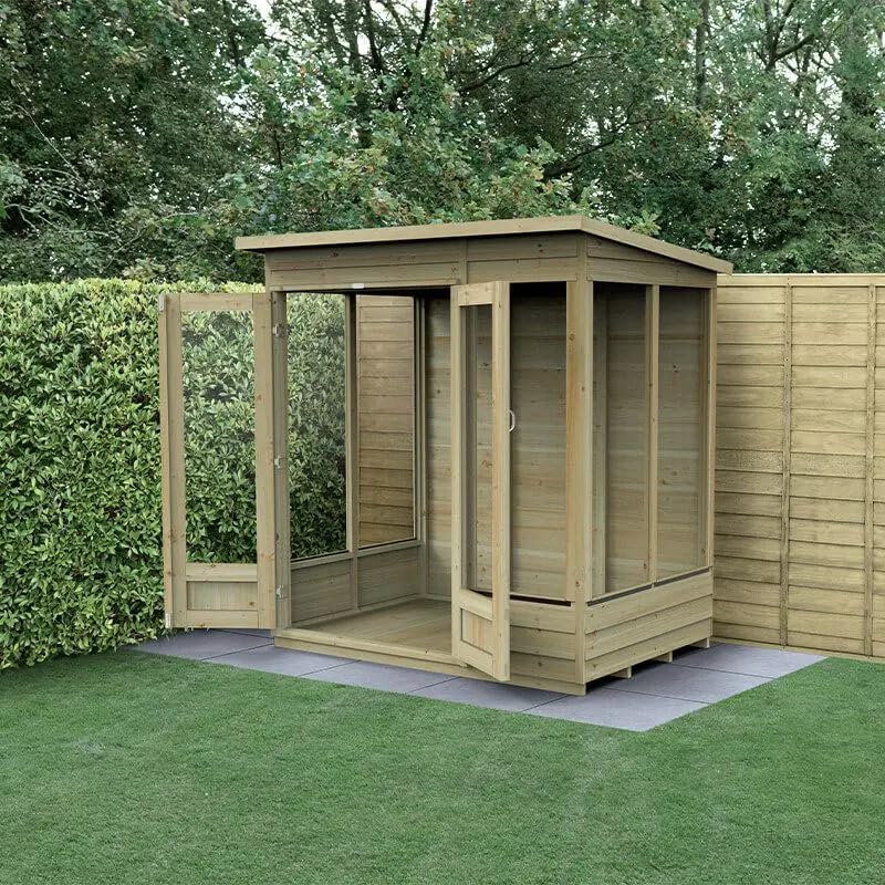 Forest Garden 4LIFE Summerhouse - Double Door - 5 Window (Pent)
