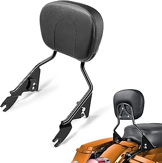 PBYMT Detachable Passenger Backrest, Quick Release 2-up Sissy Bar Fit for Harley Davidson Touring Street Glide Road Glide Road King Electra Glide 2009-2024, Gloss Black
