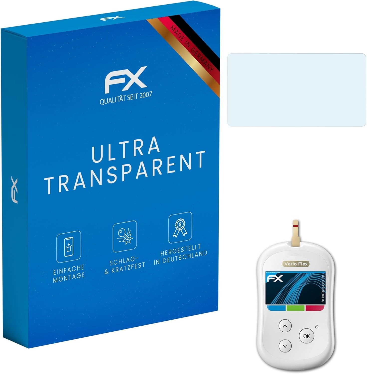 atFoliX Screen Protection Film compatible with OneTouch Verio Flex Screen Protector, ultra-clear FX Protective Film (2X)