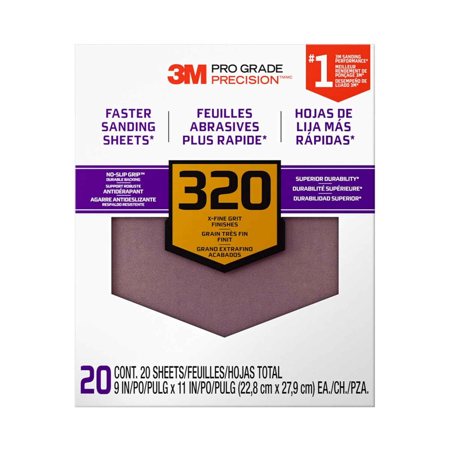 3m 26320cp-P-G 9" X 11" 320 Grit Professional Grade Sandpaper