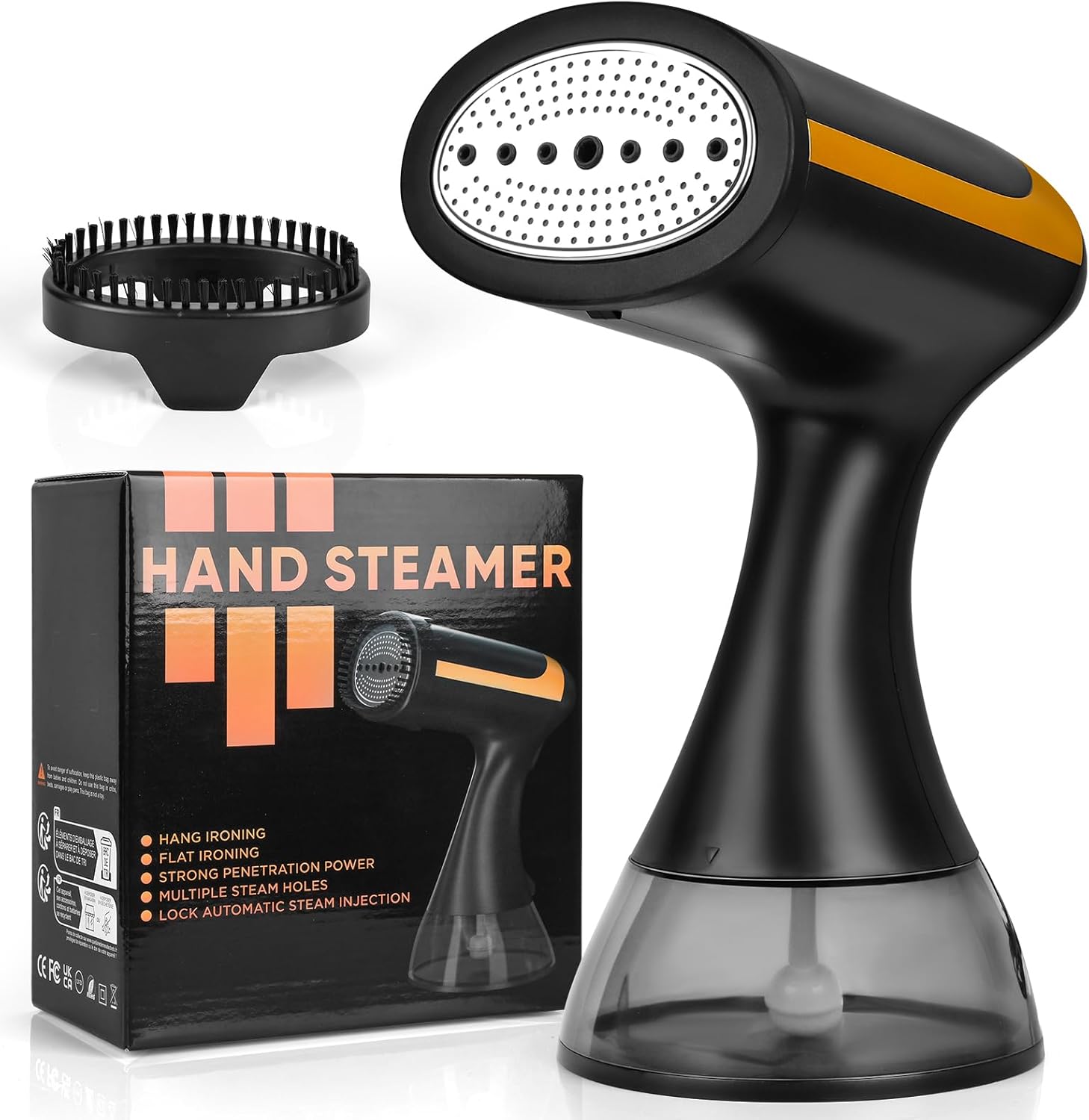 Steamer for Clothes, 1500W Handheld Steamer for Clothes, 300ml Tank Portable Clothes Steamer, 25s Quick Heat Hand Held Travel Garment Steamer Clothing Fabric Wrinkle Remover for Home Travel