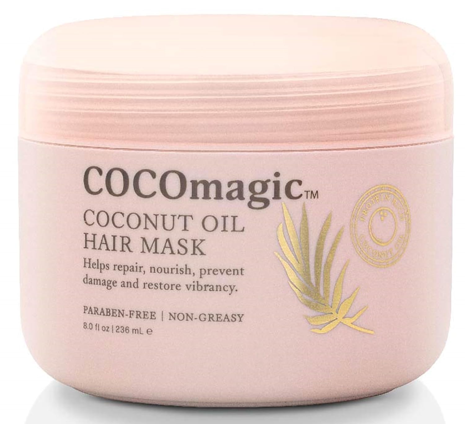 Cocomagic Coconut Oil Hair Mask - Repairs Damage, Prevents Frizz, Restores & Adds Shine | Protein Rich & Extra Hydrating | Paraben Free, Cruelty Free, Made in USA (8 oz)