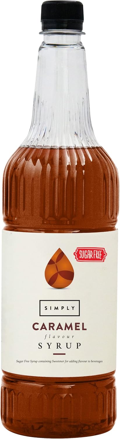 Simply Sugar Free Caramel Syrup, Low Calorie, Vegan & Nut Free Flavoured Syrup for Coffee, Cocktails & Baking (1 Litre)