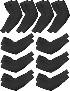 Boao 10 Pairs UV Sun Protection Arm Sleeve for Men Women Work Cooling Compression Tattoo Cover Up Sleeves for Cycling Fishing