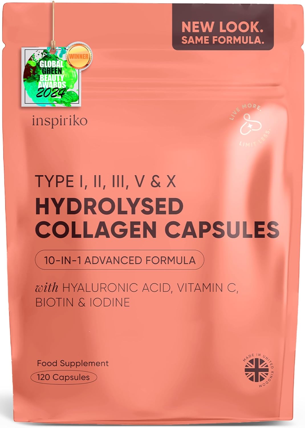 Multi Collagen Supplements for Women - Type I, II, III, V & X - 2000mg Marine, Bovine, Egg, Cartilage Hydrolyzed Collagen Peptides with Hyaluronic Acid & 5 Vitamins