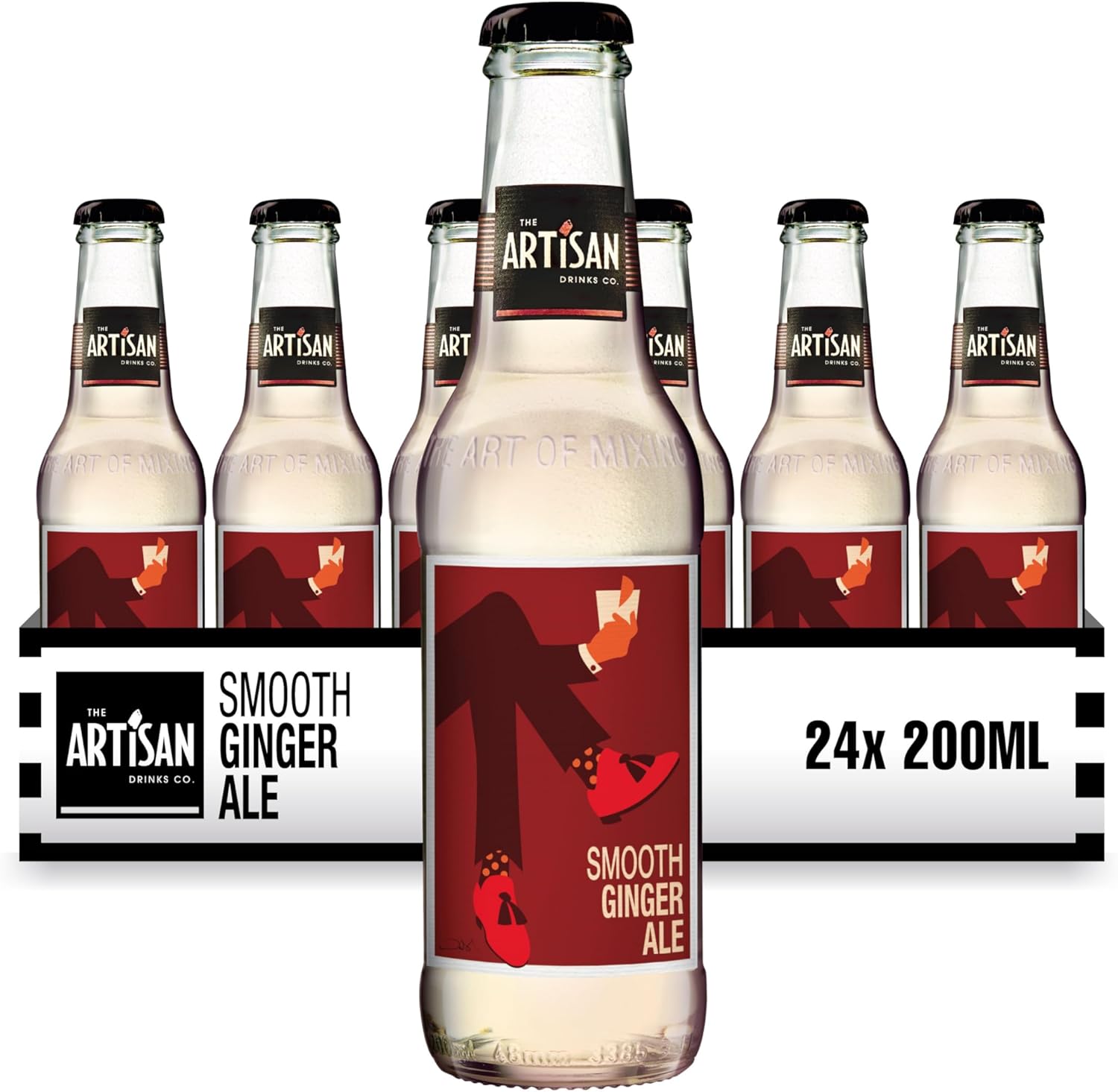 The Artisan Drinks Company Smooth Ginger Ale - 200mlx24 Bottles of Ginger Ale - Natural Ingredients - the perfect partner for dark spirits such as Whiskey and Rum