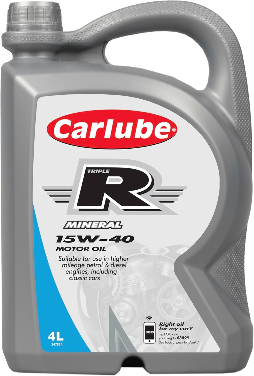 Carlube Triple R 15W-40 ACEA A3/B4, API SN High Mileage Semi Synthetic Engine Oil 4L