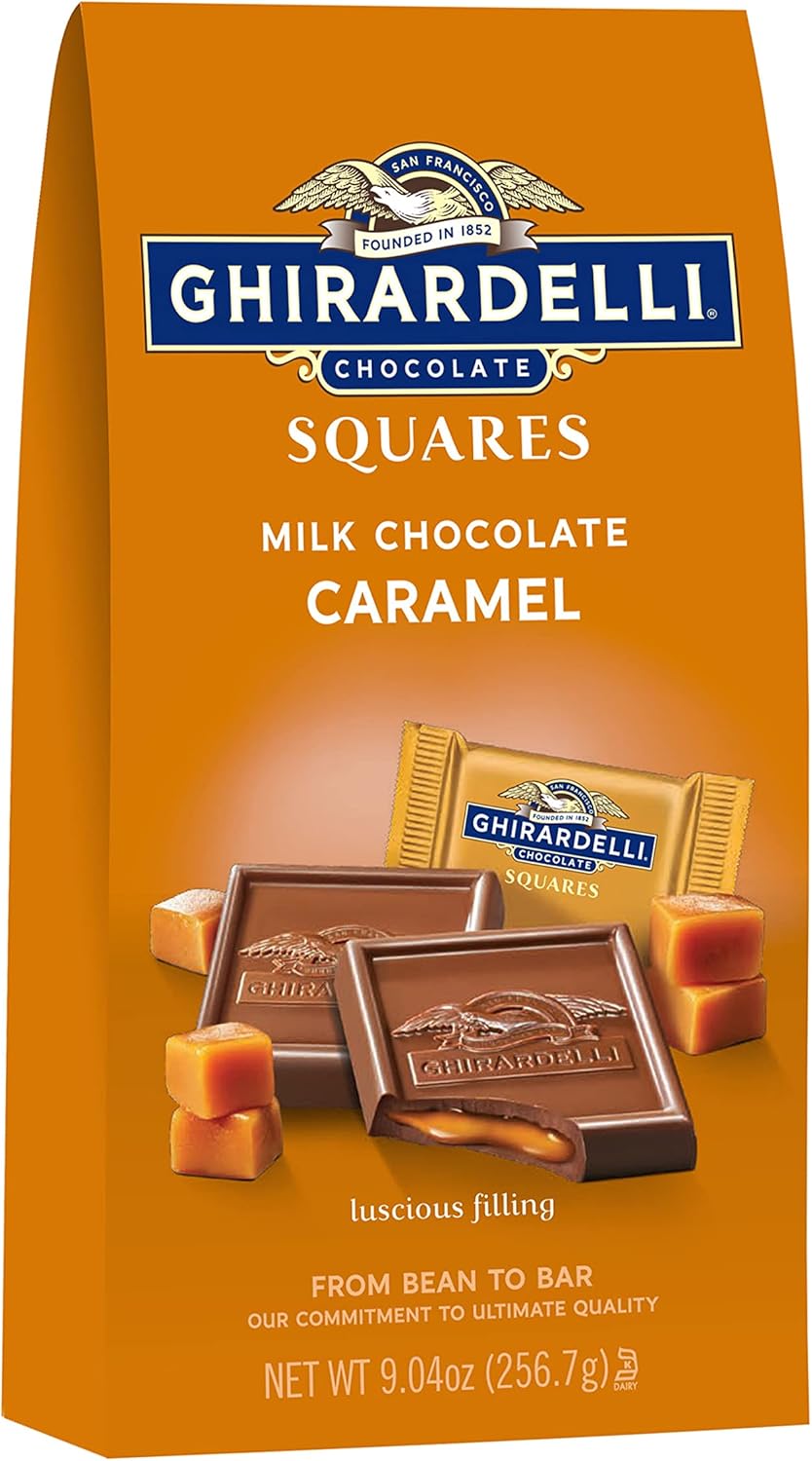 Ghirardelli Milk and Caramel Filled Squares Large Bag, 9.04 Ounce