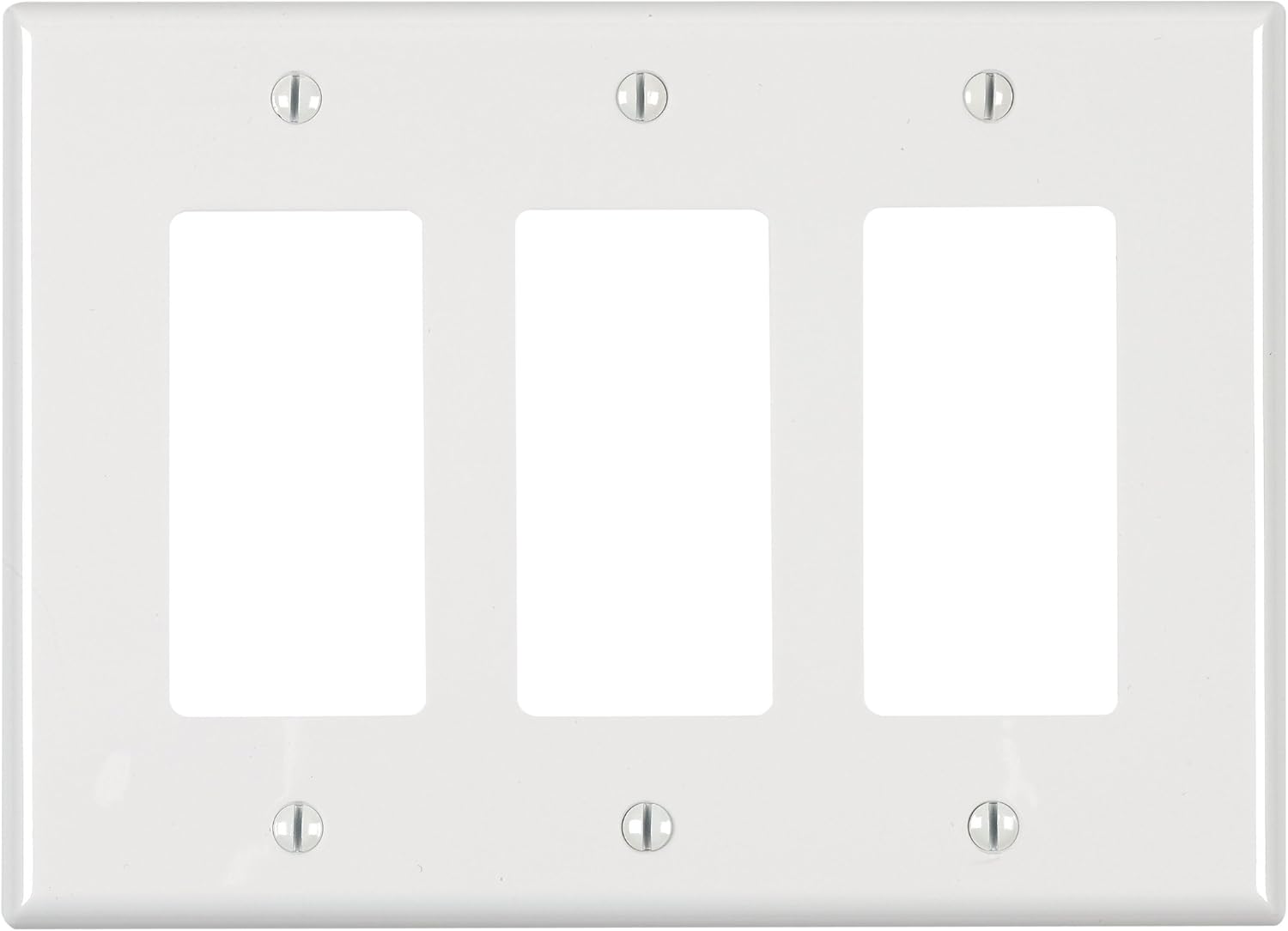 Leviton 3-Gang Decora/GFCI Decora Wallplate, Midway Size, PJ263-W, White