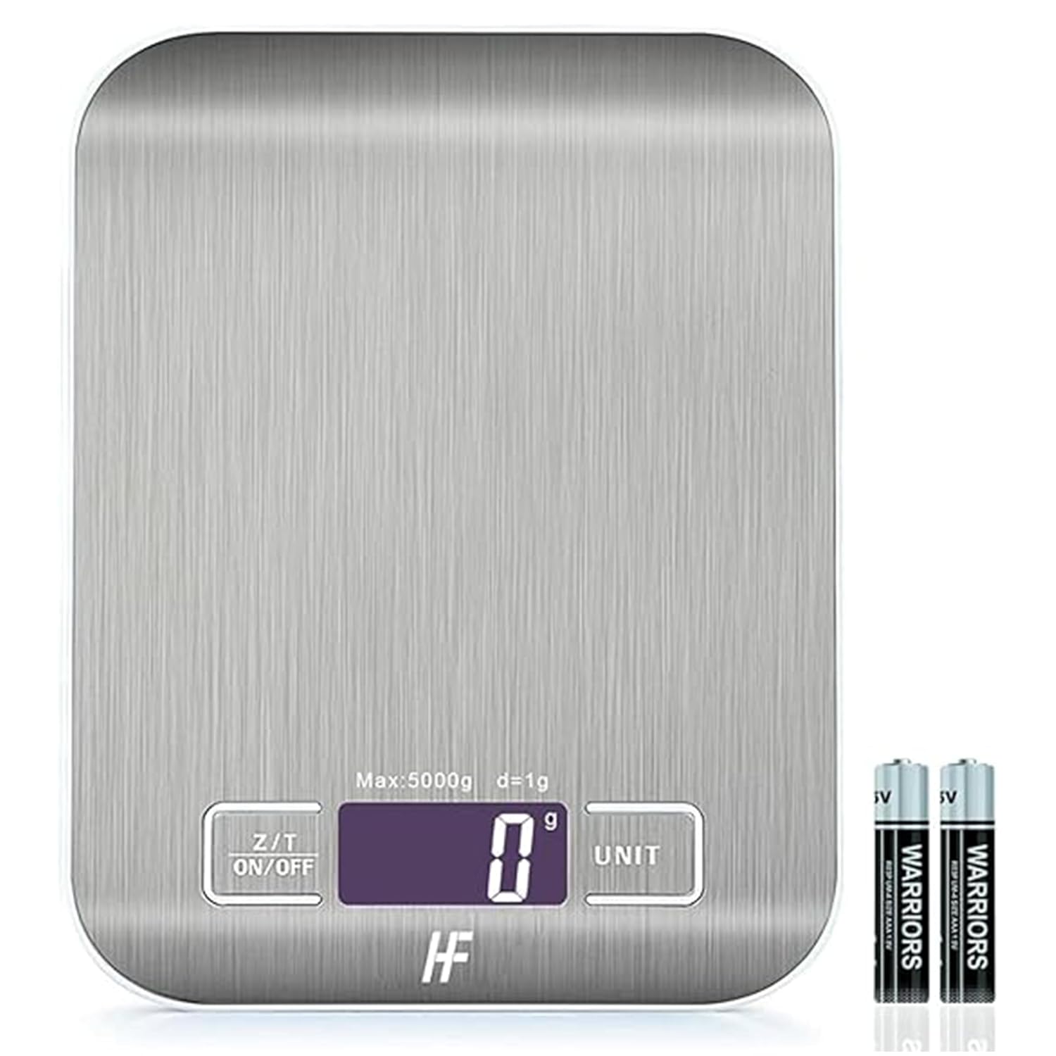 HomeFashion 5kg 1g 11lb Digital Kitchen Scales Food Scale with stainless steel Platform Electronic Cooking Backlit LCD Display Multifunction for Home and Office Use
