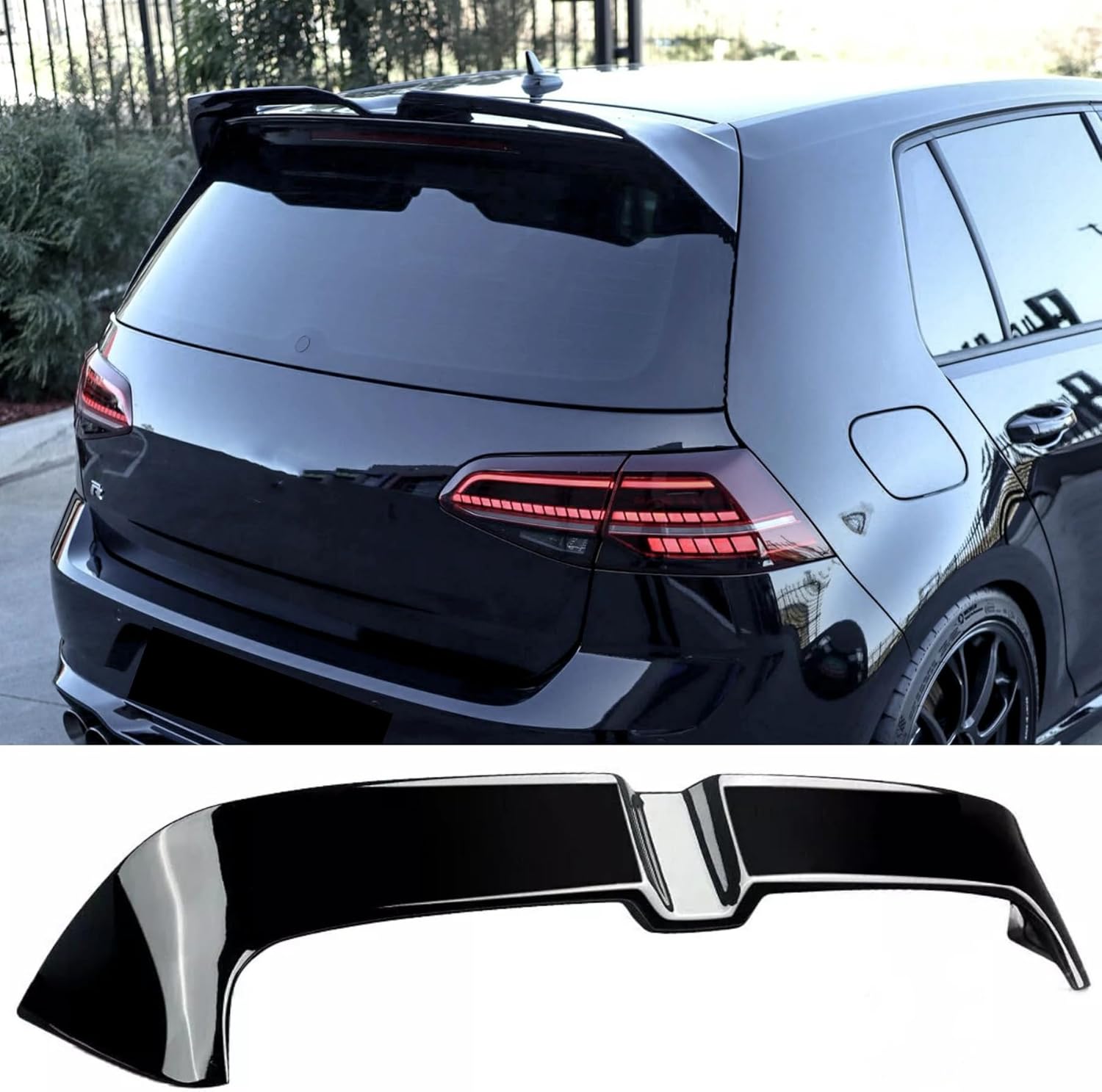 Rear Tailgate Roof Spoiler Visor Wing Fit for 2015-2021 Volkswagen VW Golf MK7 Standard Hatchback Model Gloss Black Oettinger Style Lip Exterior Accessories