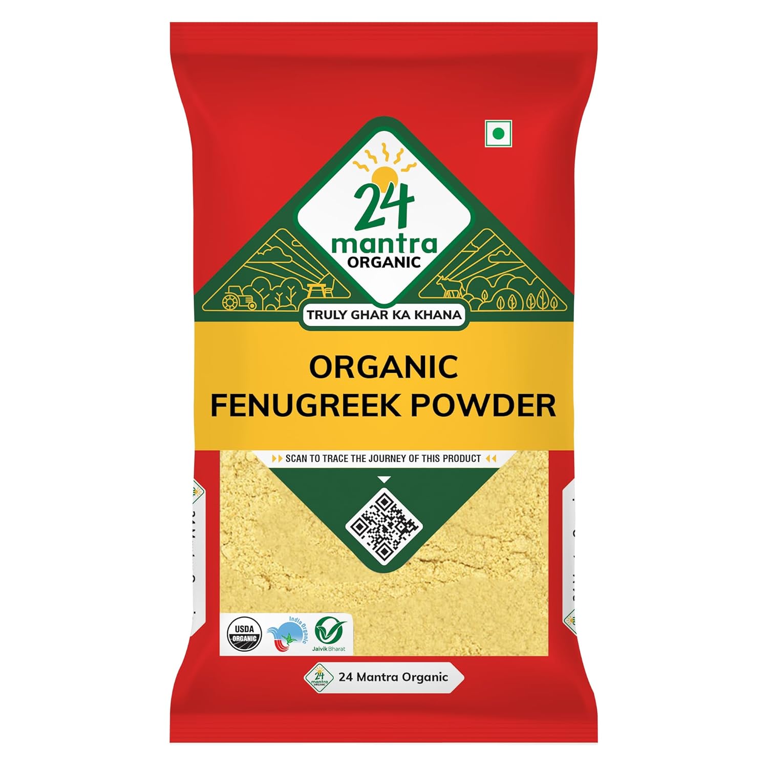 24 Organic Mantra Certified Organic Fenugreek Powder. 7 Oz