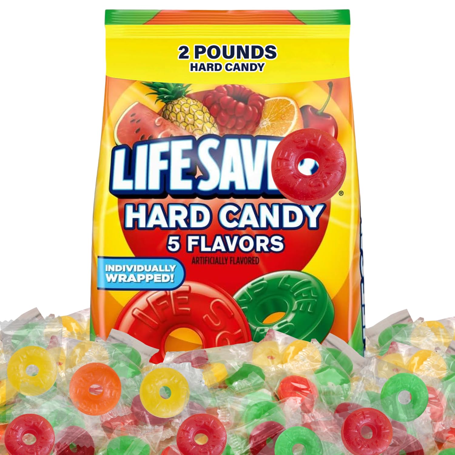 Assorted Hard Fruit Candy Bulk - Bulk Candy Individually Wrapped, Ideal Candies Bulk for Buffets and Party Favors or Snacking at Home, Perfect for Sharing with Friends and Family. 2 Pounds