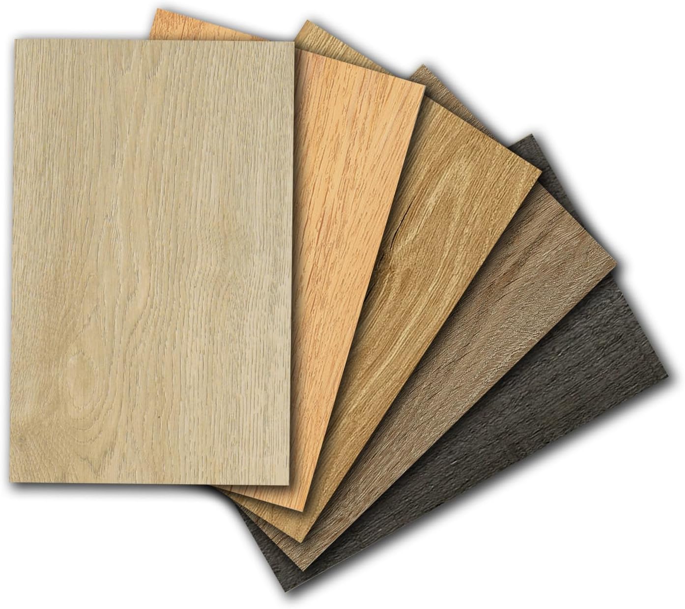 Mysflosy Self-Adhesive Vinyl Flooring Plank Samples Set of 5, Natural Wood Grain Peel and Stick Flooring Waterproof for DIY Installation