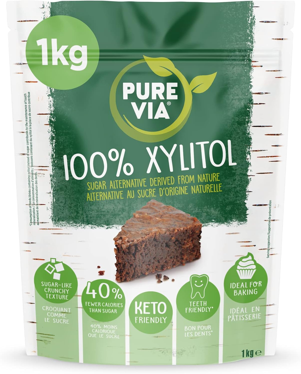 Pure Via Xylitol 1kg - Plant Based, Vegan and Keto Friendly Sugar Alternative - Single Pack