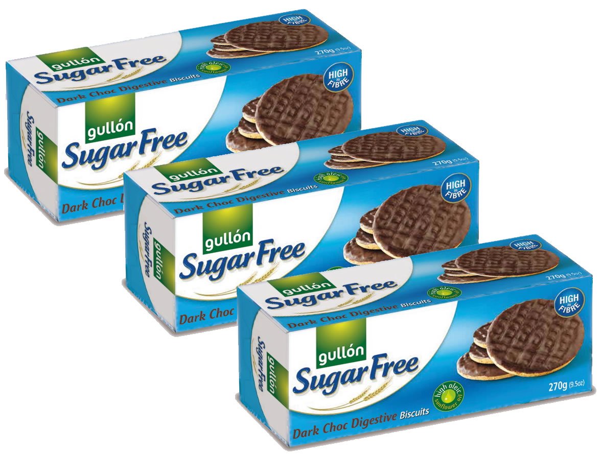 Gullon Sugar Free Chocolate Digestives 270g (Pack of 3)