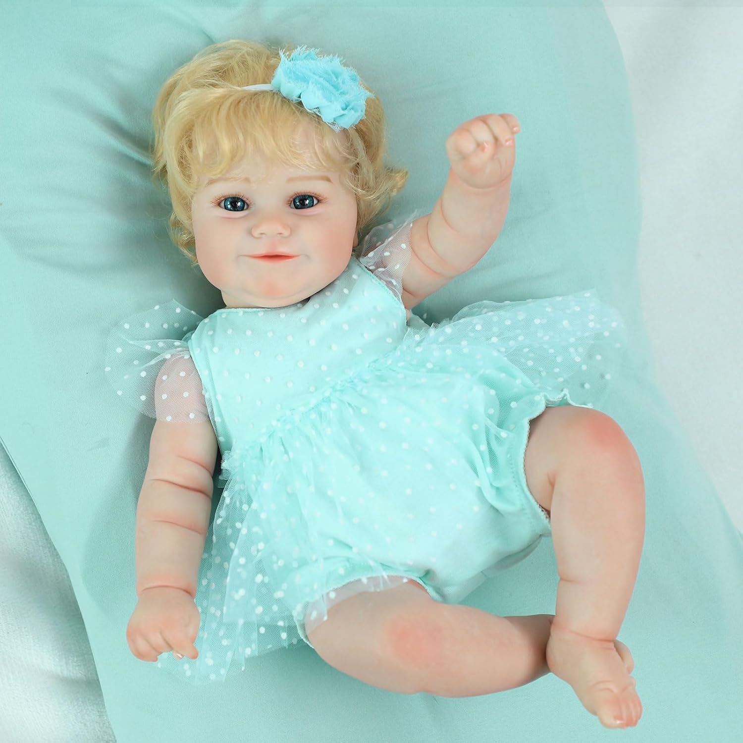20inch Adorable Reborn Baby Doll, 50cm Realistic Newborn Girl with Soft Cloth Body & Vinyl Limbs, Perfect Toddler Toy & Princess Gift for Kids Birthday