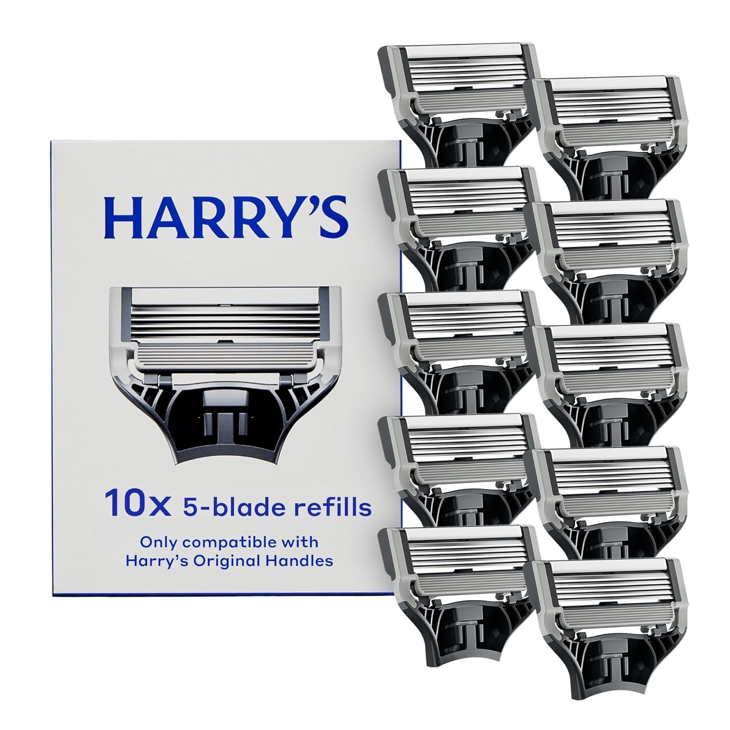Harry's Original Razor Blades for Men - 10 Count | Premium Razor Blade Refill Cartridges - German Engineered