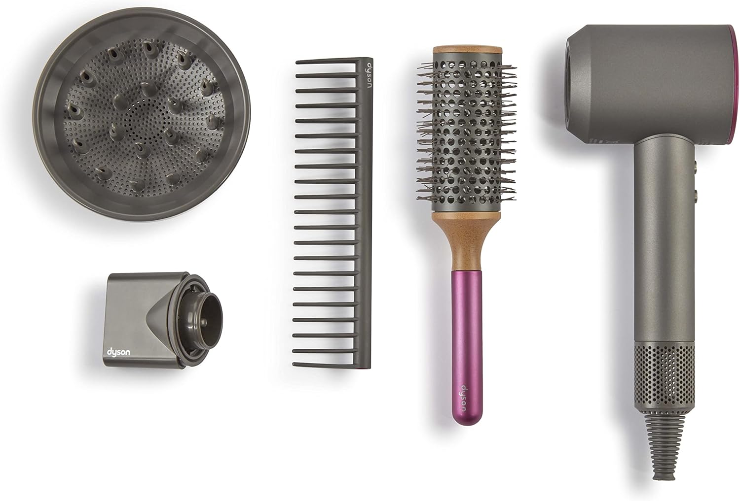 Casdon 73252 Dyson Supersonic Styling Set | Interactive Toy Hairdryer for Children Aged 3 Years & Up | Looks and Works Like The Real Thing, Grey