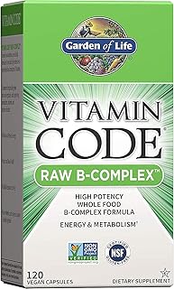 Garden of Life Vitamin B Complex - Vitamin Code Raw B Complex - 120 Vegan Capsules, High Potency B Complex Vitamins for Energy & Metabolism with B6, Folate & B12 as Methylcobalamin plus Probiotics