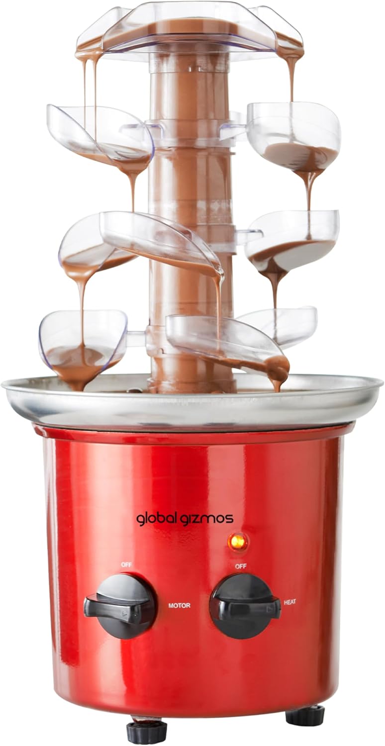Global Gizmos Cascading Chocolate Fountains/Unique Tabletop Party Centrepiece/Ideal for Parties, Weddings and Events (Premium)