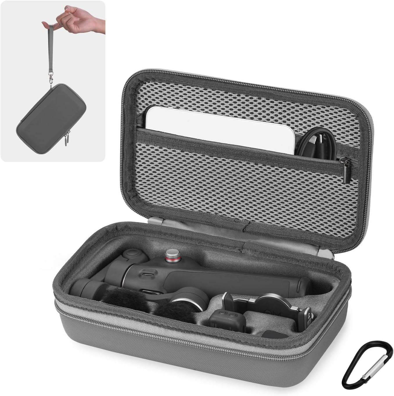 BRDRC Osmo Mobile 7P Case, PU Leather Portable Storage OM 7P Case Travel Carrying Bag for DJI OM 7 /7P Gimbal Stabilizer for DJI Mic Mini Accessories