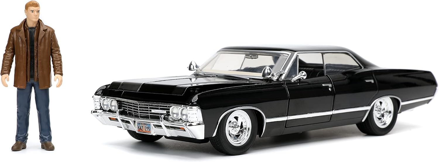 Jada 32250 Supernatural 1967 Impala SS Sport Sedan With Dean Winchester Figure 1:24 Scale Diecast Model Car