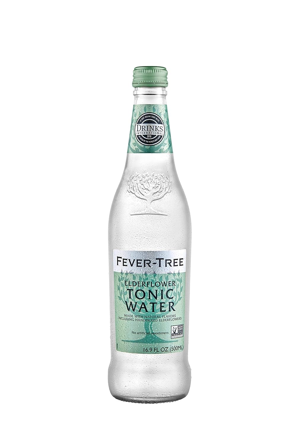Fever-Tree Elderflower Tonic - Premium Quality Mixer - Refreshing Beverage for Cocktails & Mocktails. Naturally Sourced Ingredients, No Artificial Sweeteners or Colors - 500 ML Bottles - Pack of 1