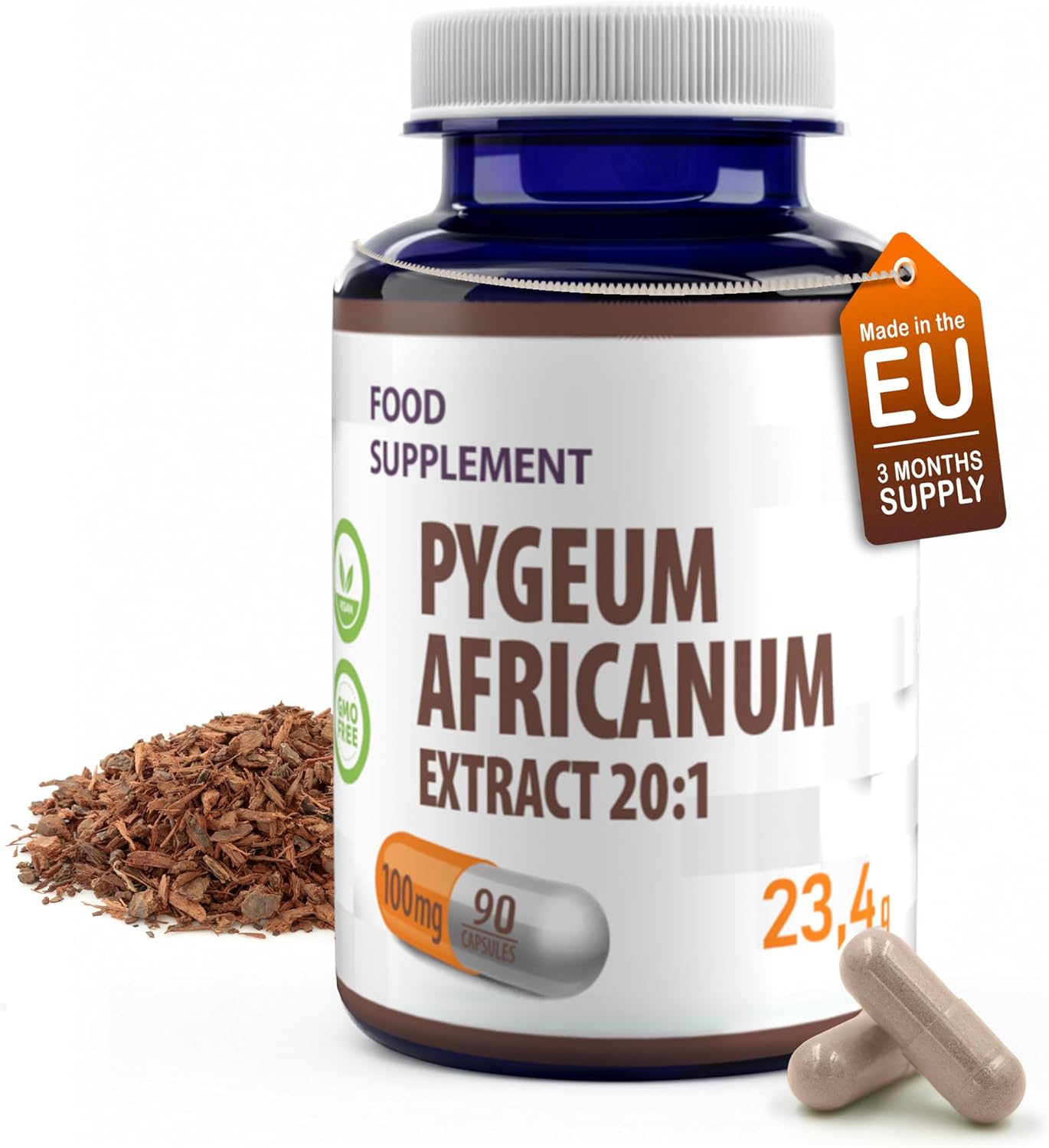 Hepatica Pygeum Africanum – 2000mg Equivalent (100mg 20:1 Extract) | 90 Vegan Capsules | 13% Phytosterols | High-Strength Prostate & Urinary Health Support | 3rd Party Lab Tested