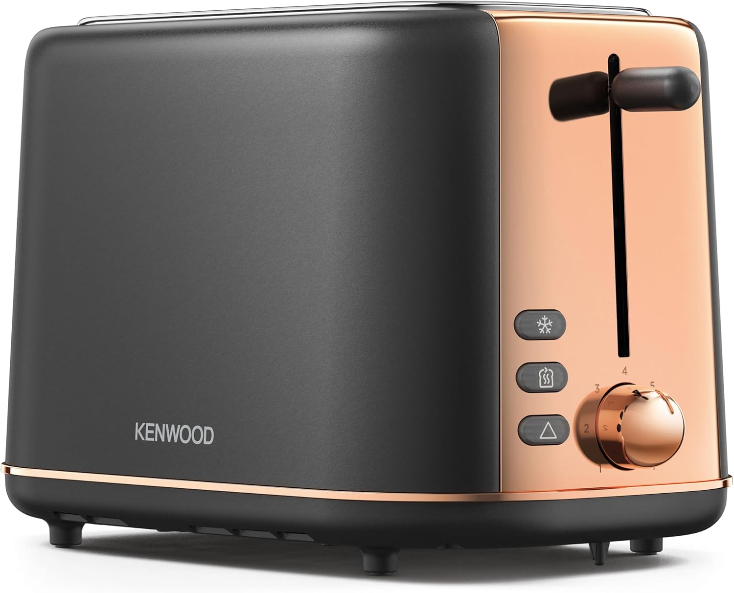 Kenwood Abbey Lux Toaster, 2 Slot Toaster, 7 Browning Settings, Reheat, Defrost and Cancel Functions, Pull Crumb Tray, Cord Storage, 800 W, TCP05.C0DG, Dark Grey