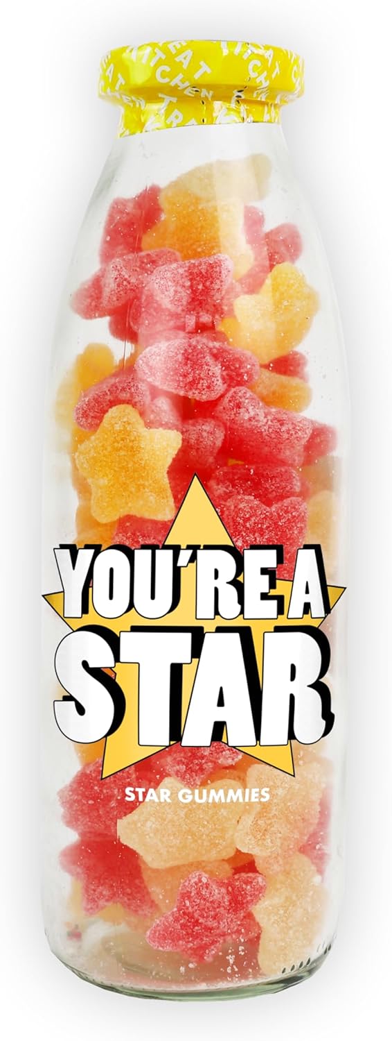 'You're a Star' Fizzy Cherry and Lemon Flavoured Stars Sweet Candy Bottle - 350g