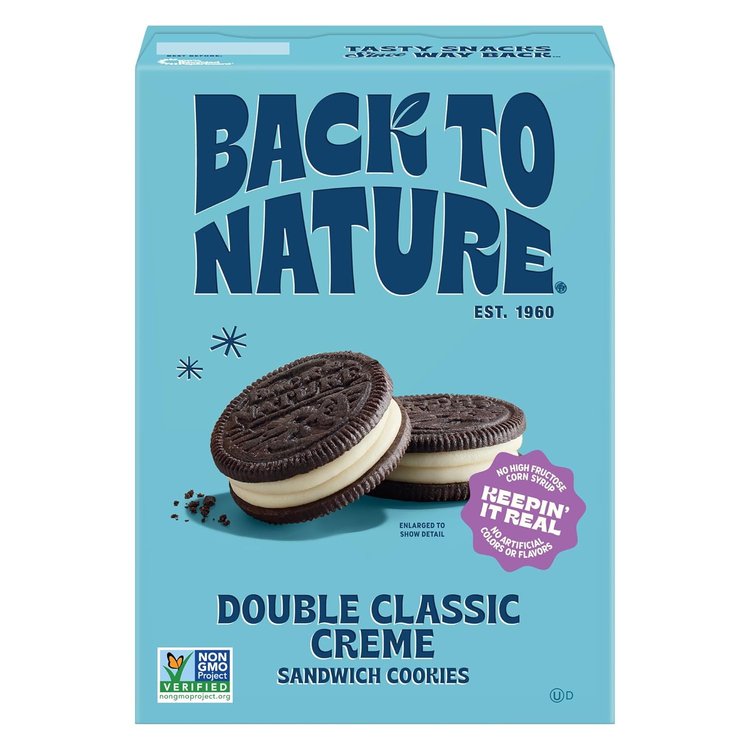 Back to Nature - Double Classic Creme Sandwich Cookies - Enjoy Our Plant Based Cookies Made with Wheat Flour - Vegan & Non-GMO - Seriously Tasty Snacking - 8.25 Ounce