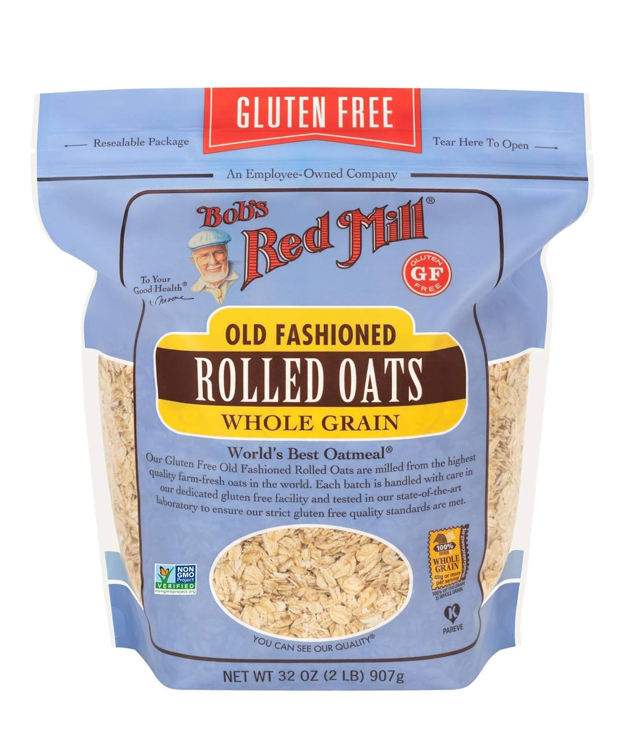 Bob's Red Mill - Old Fashioned Rolled Oats, Gluten Free, Whole Grain, 907g Pouch