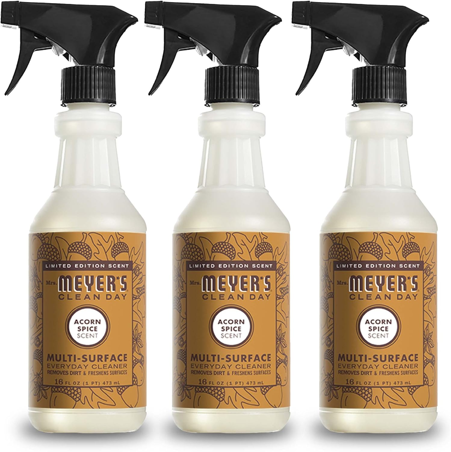 MRS. MEYER'S CLEAN DAY All-Purpose Cleaner Spray, Limited Edition Acorn Spice, 16 fl. oz - Pack of 3