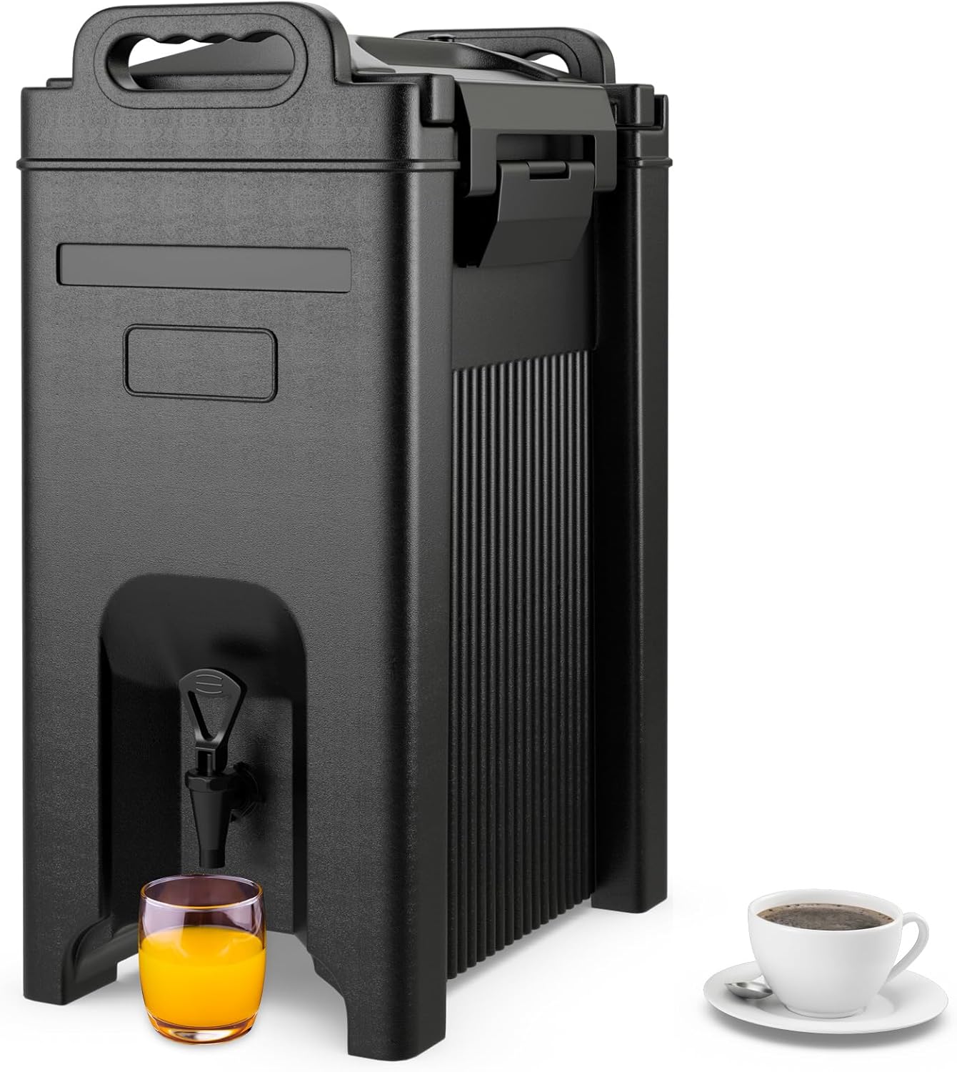 COSTWAY Insulated Beverage Dispenser, 5 Gallon Ice and Hot Drink Server with Handles for Catering, Food-grade LLDPE Material, Keep Hot Chocolate Coffee Tea Warm, Hot beverage Dispenser for Party