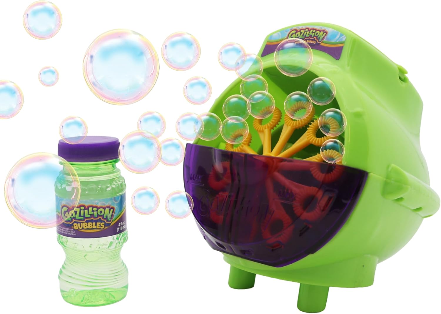 Gazillion Bubbles, Hurricane Bubble Making Machine - Portable Bubble Maker - Instant Bubble Creation - Outdoor Toy for Kids - 4 oz. Bubble Solution Included - Ages 3+