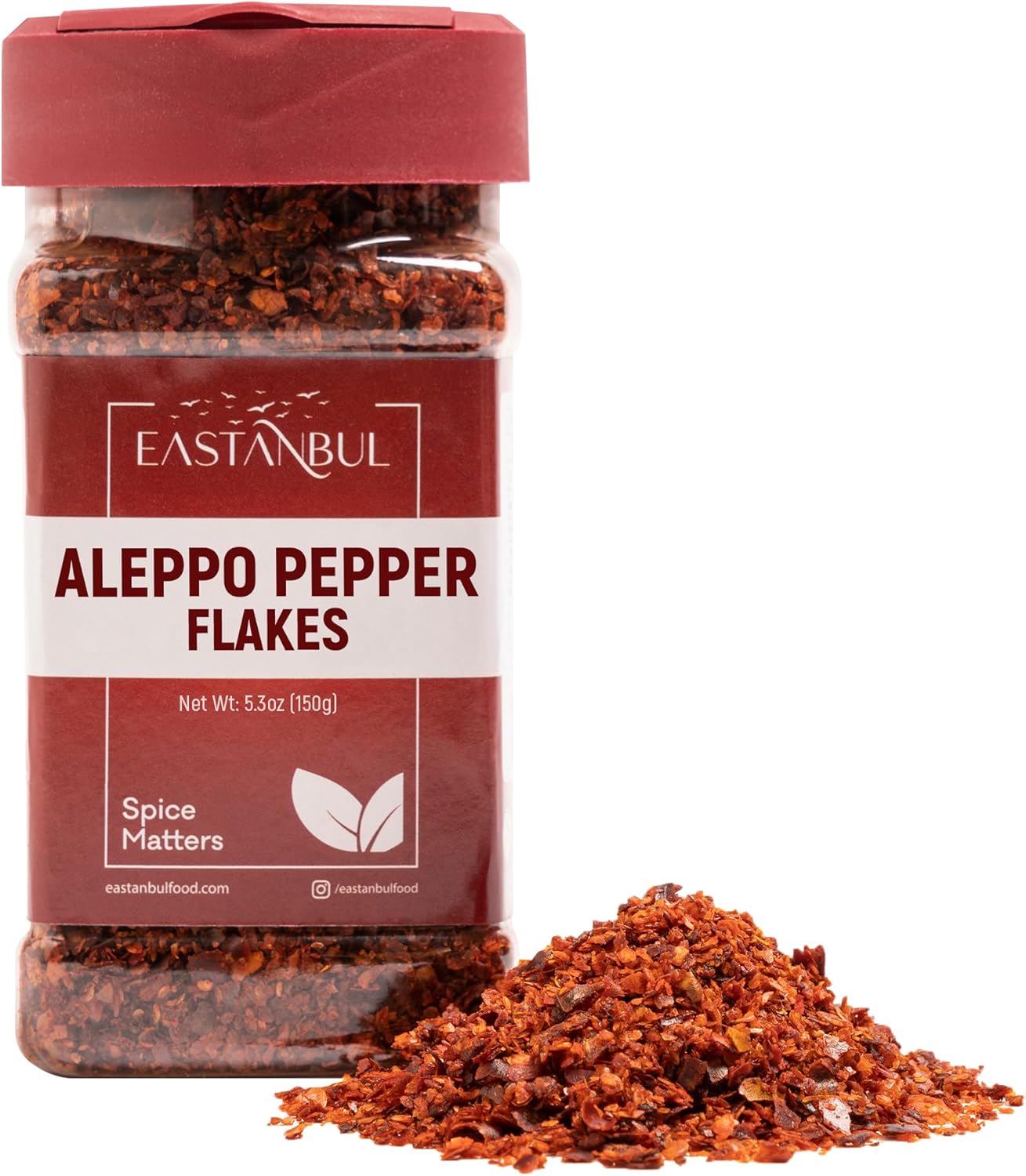 Eastanbul Aleppo Pepper, 150g, Aleppo Pepper Flakes, Ground from Turkey, Pul Biber for Mediterranean & Middle Eastern Dishes, Crushed Turkish Red Biber Flakes, Delicious Chili, Vegan, Gluten Free