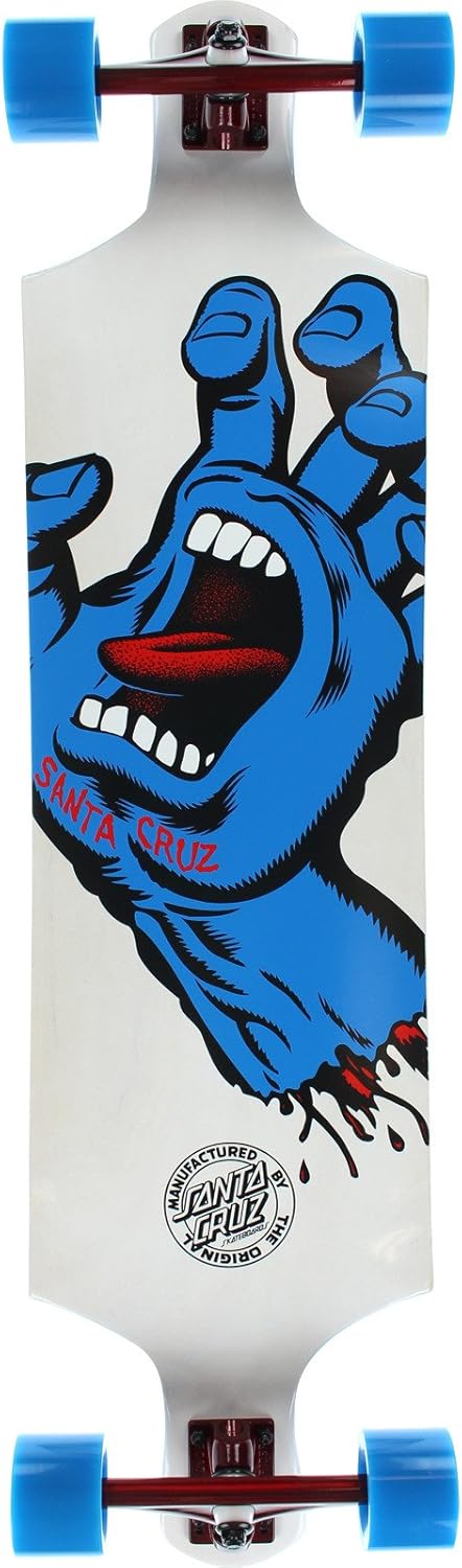SANTA CRUZ Complete Drop Through Skateboard - Screaming Hand White, 10" x 40"