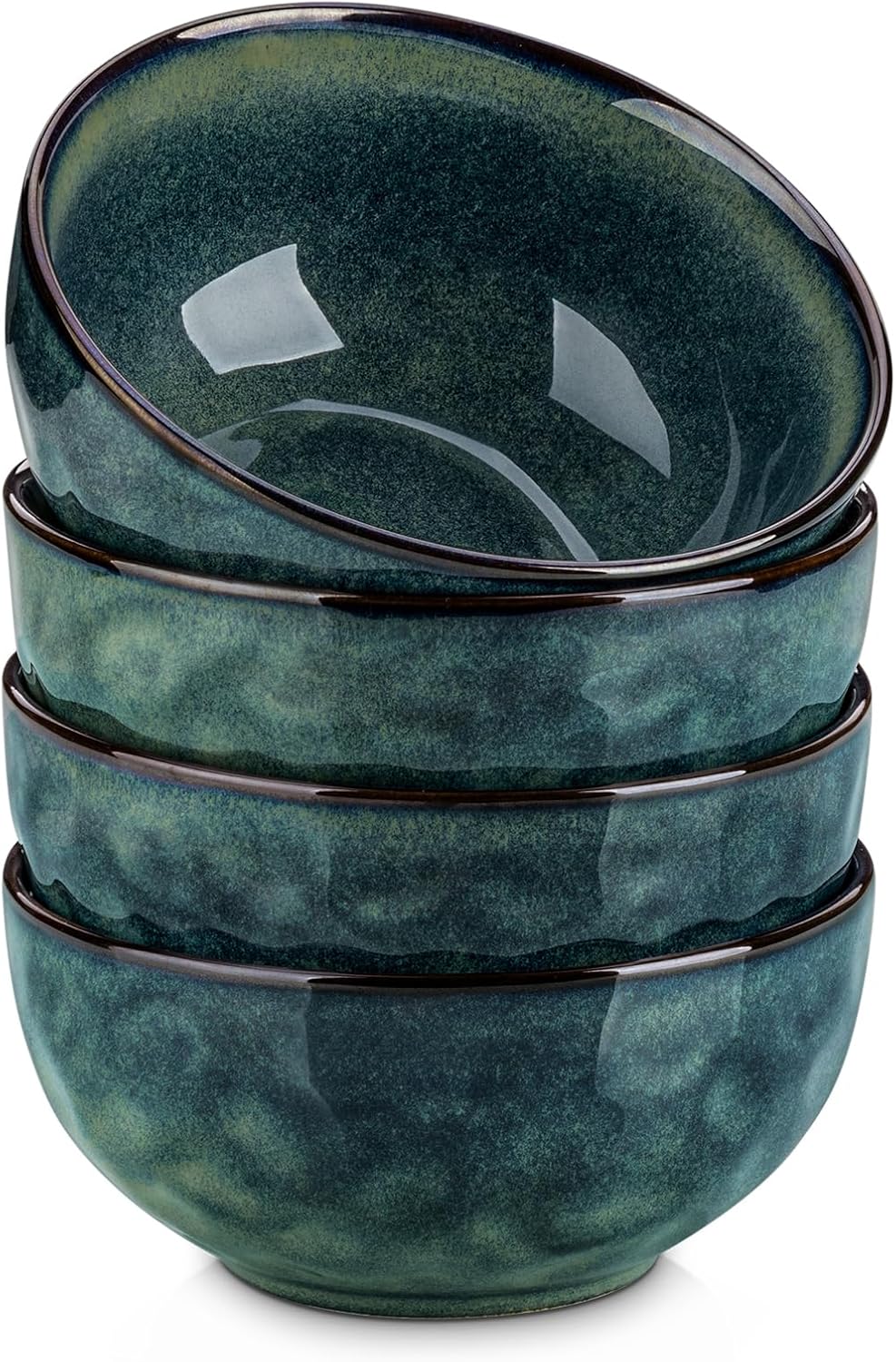 vancasso Starry 24oz Bowls for Soup, Ceramic Deep Soup Bowls Set of 4, Green Cereal Bowls Set for Kitchen, Salad Bowls Set, Pasta Oatmeal Bowls, Lead-free, Dishwasher & Microwave Oven Safe