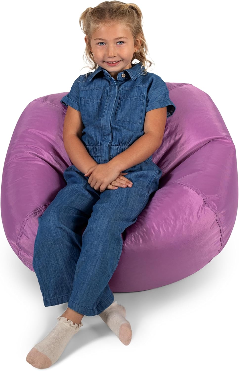 Big Joe Classic Bean Bag Chair, Radiant Orchid Smartmax, Durable Polyester Nylon Blend, 2 feet Round
